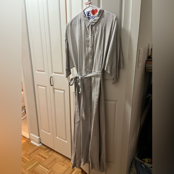 HATCH Size 3 Viscose-Linen button down, lined dress. Great condition. Maternity. - Picture 1 of 7